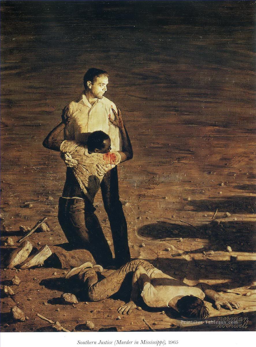 ミシシッピ州南部正義殺人事件 1965 年 ノーマン・ロックウェル油絵